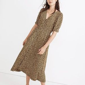 Madewell Button-Cuff Midi Dress in Woodcut Flowers